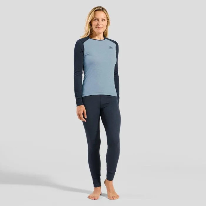 Odlo Base Layers The Active Warm Base Layer Set Dark Sapphire 8211 Provincial Blue 8211 Women