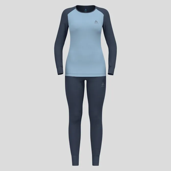 Odlo Base Layers The Active Warm Base Layer Set Dark Sapphire 8211 Provincial Blue 8211 Women