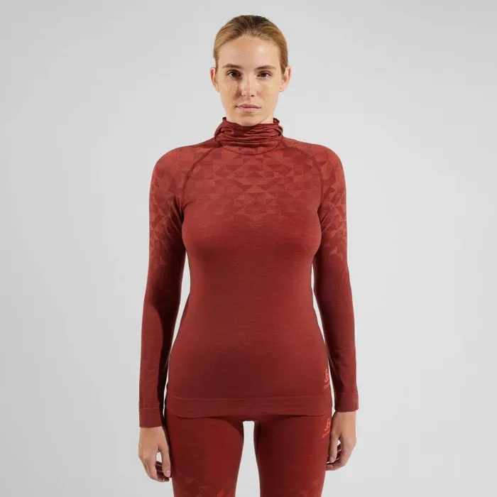 Odlo Base Layers The Kinship Performance Wool Warm Base Layer With Facemask Spiced Apple Melange 8211 Women Odlo Base Layers The Kinship Performance Wool Warm Base Layer With Facemask Spiced Apple Melange 8211 Women