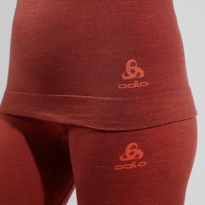 Odlo Base Layers The Kinship Performance Wool Warm Base Layer With Facemask Spiced Apple Melange 8211 Women