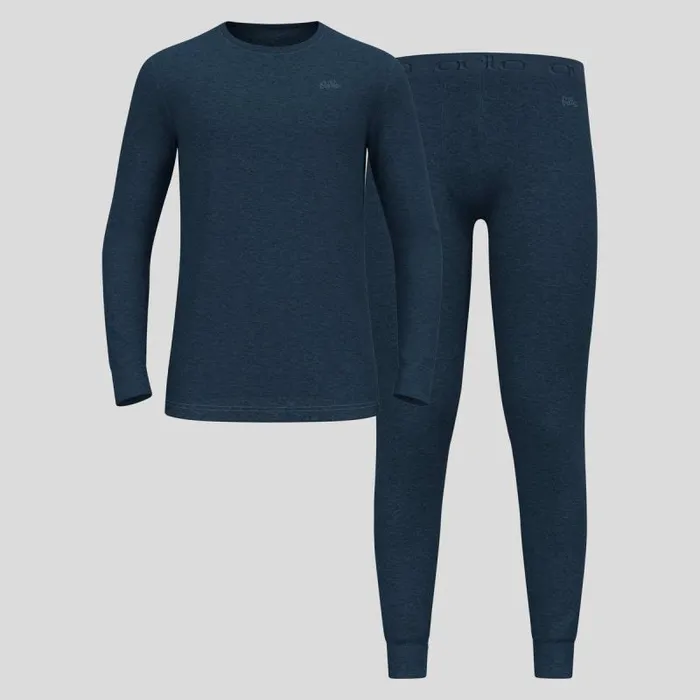 Odlo Base Layers The Natural Merino Warm Base Layer Set Blue Wing Teal 8211 Blue Ashes 8211 Men