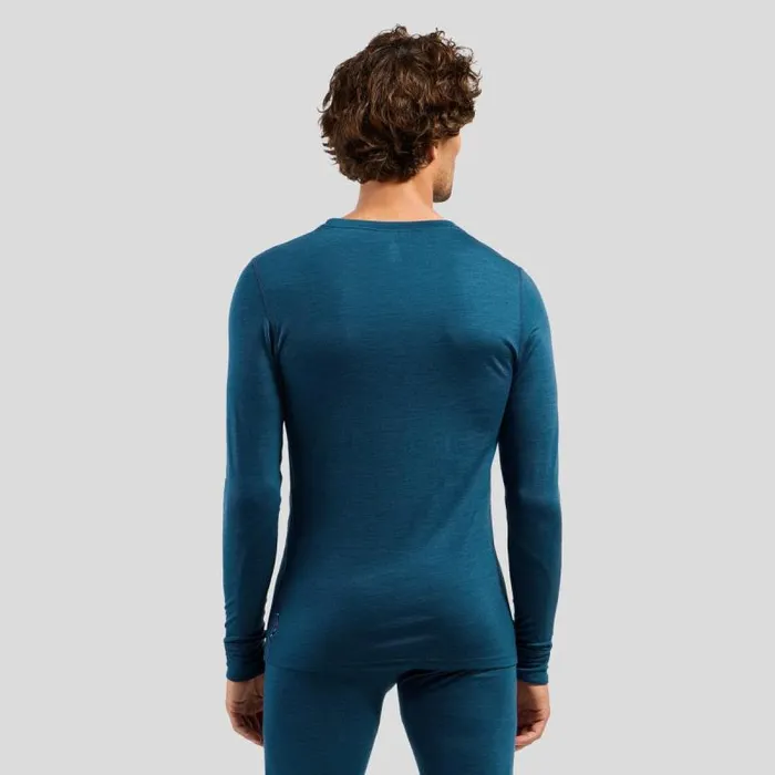 Odlo Base Layers The Natural Merino Warm Base Layer Set Blue Wing Teal 8211 Blue Ashes 8211 Men