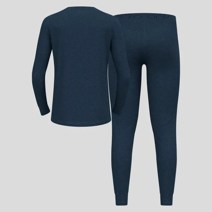 Odlo Base Layers The Natural Merino Warm Base Layer Set Blue Wing Teal 8211 Blue Ashes 8211 Men