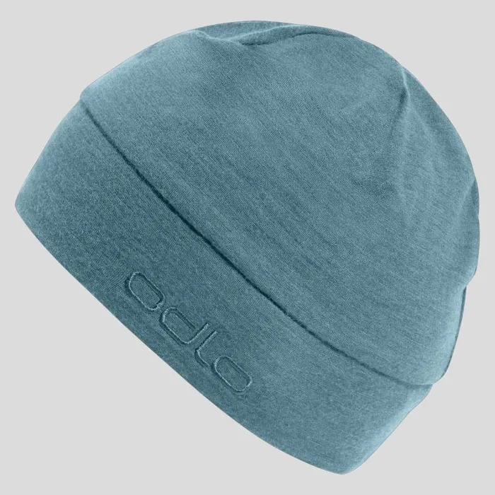Odlo Headwear and Gloves The Revelstoke Performance Wool Beanie Hat Provincial Blue Melange 8211 WomenMenKids