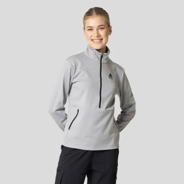 Odlo Hiking The Ascent 365 Mid Layer Half Zip Grey Melange 8211 Women