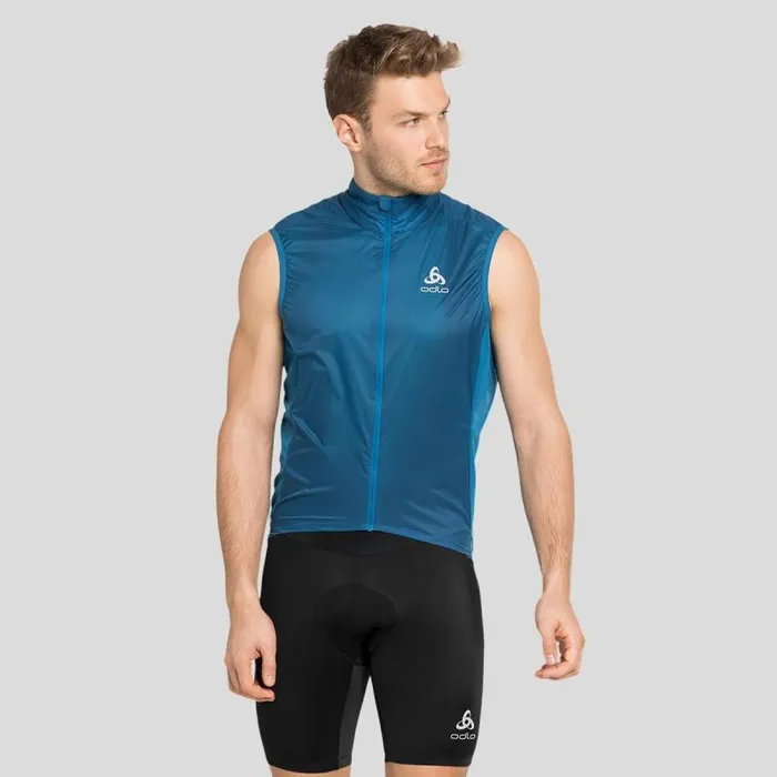 Odlo Jackets and Vests The Zeroweight Dual Dry Cycling Vest Mykonos Blue 8211 Men Odlo Jackets and Vests The Zeroweight Dual Dry Cycling Vest Mykonos Blue 8211 Men
