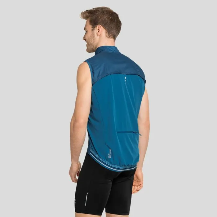 Odlo Jackets and Vests The Zeroweight Dual Dry Cycling Vest Mykonos Blue 8211 Men