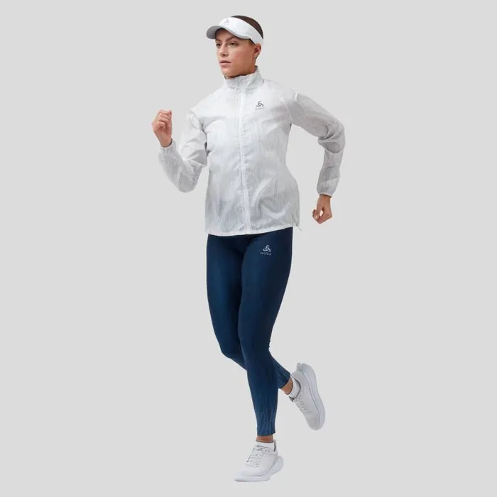 Odlo Jackets and Vests The Zeroweight Print Running Jacket White 8211 Women