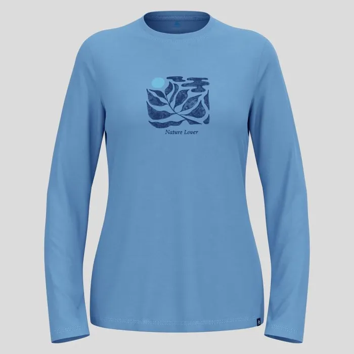 Odlo Mid Layers and Longsleeves The Ascent Merino 200 Nature Lover Long Sleeve TShirt Provincial Blue 8211 Women