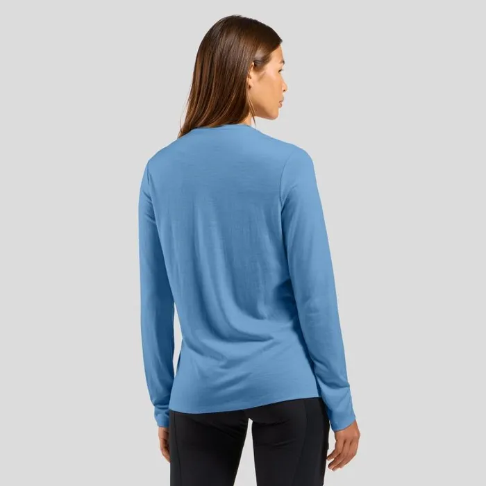 Odlo Mid Layers and Longsleeves The Ascent Merino 200 Nature Lover Long Sleeve TShirt Provincial Blue 8211 Women