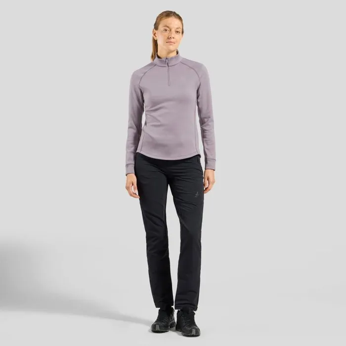 Odlo Mid Layers and Longsleeves The Berra Graphic Half Zip Gray Ridge 8211 Women
