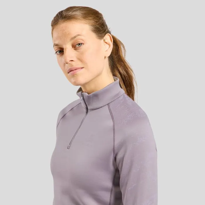 Odlo Mid Layers and Longsleeves The Berra Graphic Half Zip Gray Ridge 8211 Women