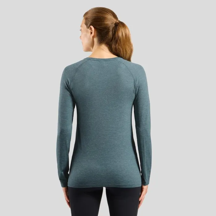 Odlo Mid Layers and Longsleeves The Essentials Seamless Long Sleeve Running TShirt Provincial Blue Melange 8211 Women
