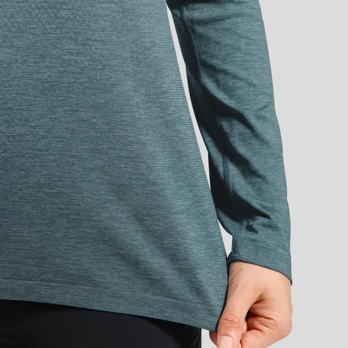 Odlo Mid Layers and Longsleeves The Essentials Seamless Long Sleeve Running TShirt Provincial Blue Melange 8211 Women