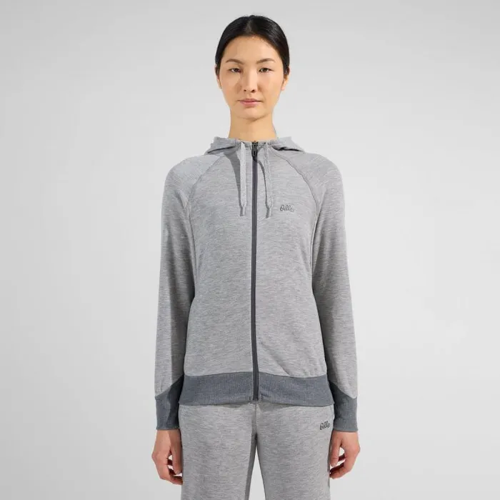 Odlo Mid Layers and Longsleeves The Move Mid Layer Hooded Zip Grey Melange 8211 Women Odlo Mid Layers and Longsleeves The Move Mid Layer Hooded Zip Grey Melange 8211 Women
