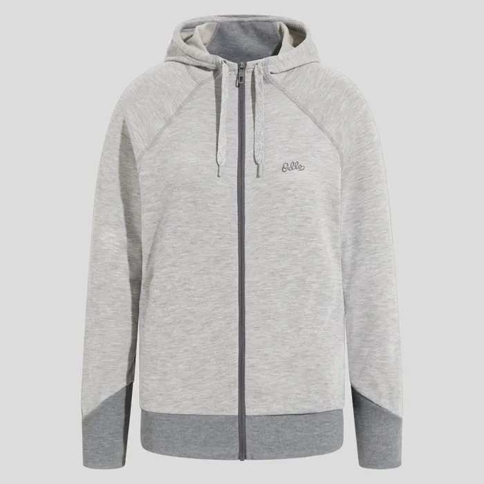 Odlo Mid Layers and Longsleeves The Move Mid Layer Hooded Zip Grey Melange 8211 Women