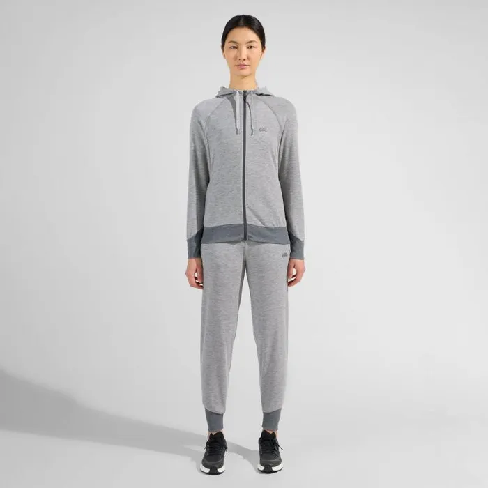 Odlo Mid Layers and Longsleeves The Move Mid Layer Hooded Zip Grey Melange 8211 Women