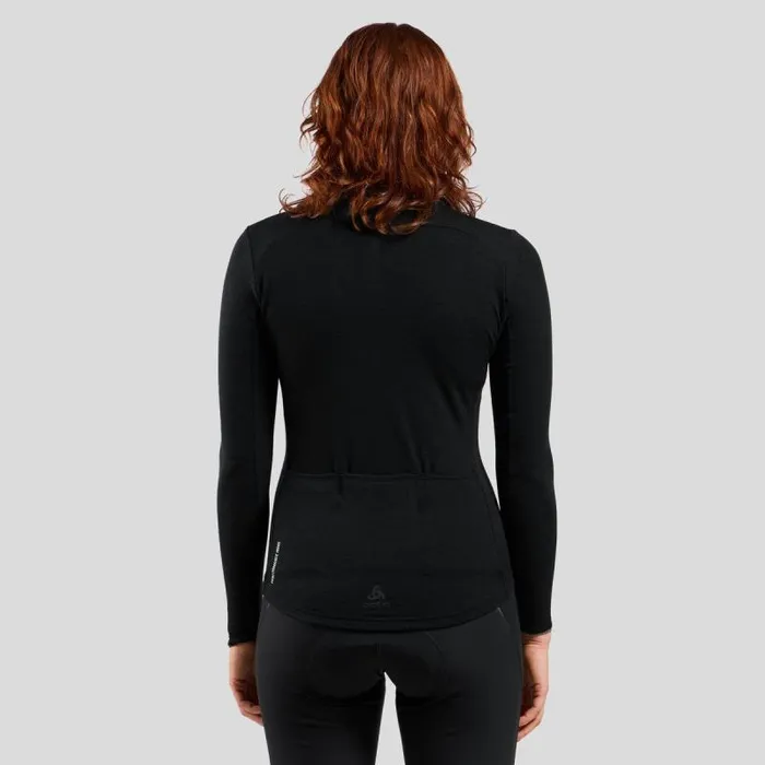 Odlo Mid Layers and Longsleeves The Performance Wool Long Sleeve Cycling Jersey Black 8211 Women