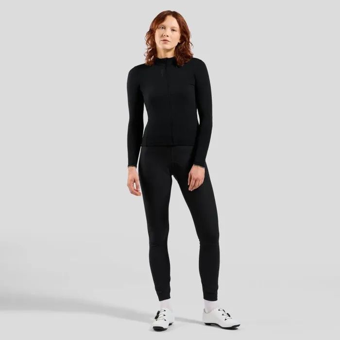 Odlo Mid Layers and Longsleeves The Performance Wool Long Sleeve Cycling Jersey Black 8211 Women