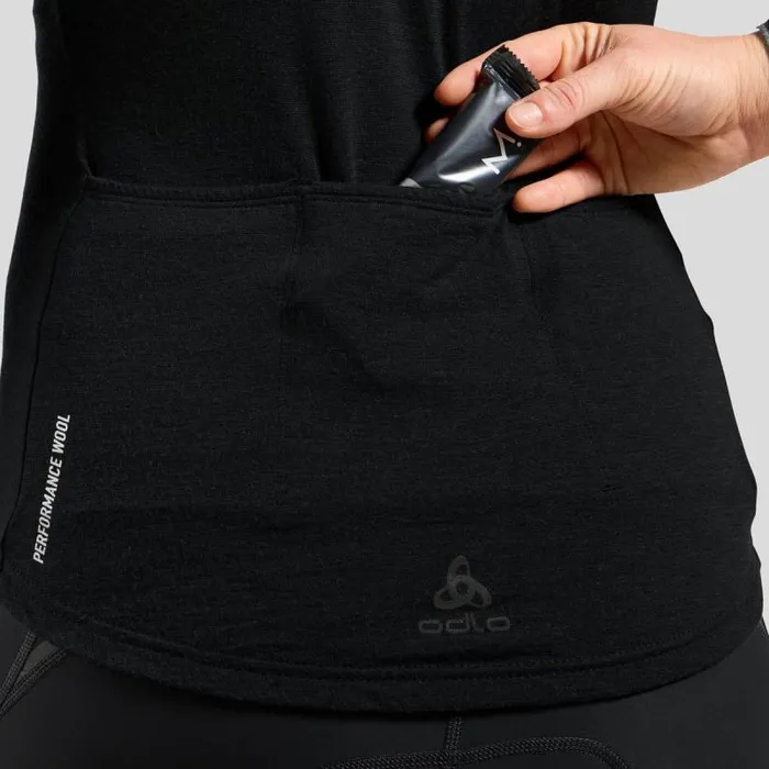 Odlo Mid Layers and Longsleeves The Performance Wool Long Sleeve Cycling Jersey Black 8211 Women