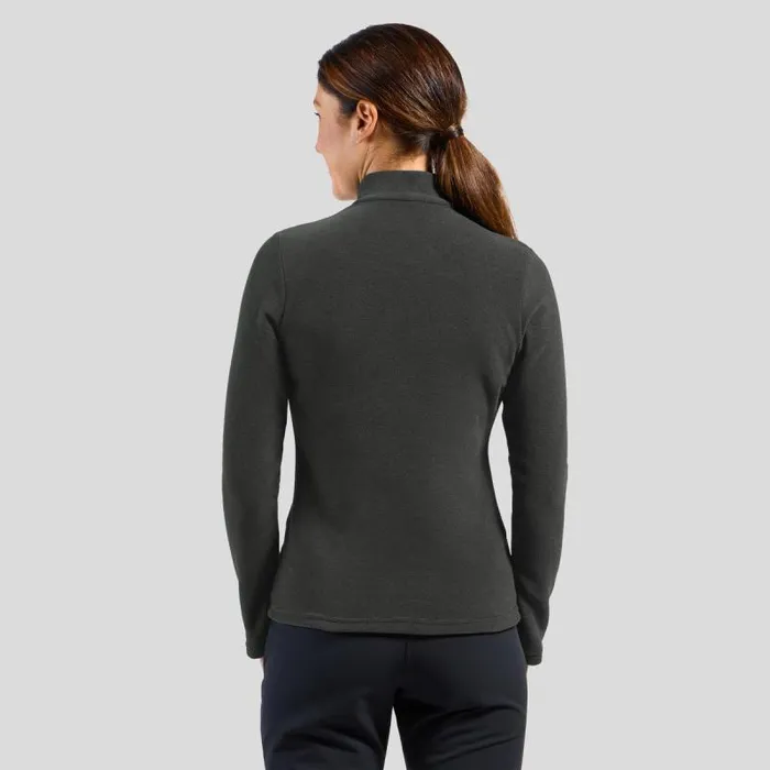 Odlo Mid Layers and Longsleeves The Roy HalfZip Mid Layer Shale Grey 8211 Black Stripes 8211 Women
