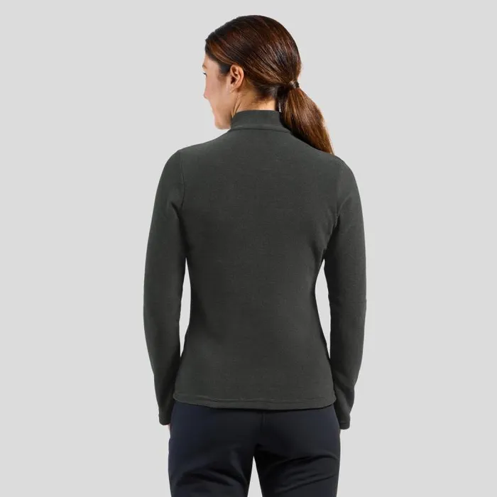 Odlo Mid Layers and Longsleeves The Roy HalfZip Mid Layer Shale Grey 8211 Black Stripes 8211 Women