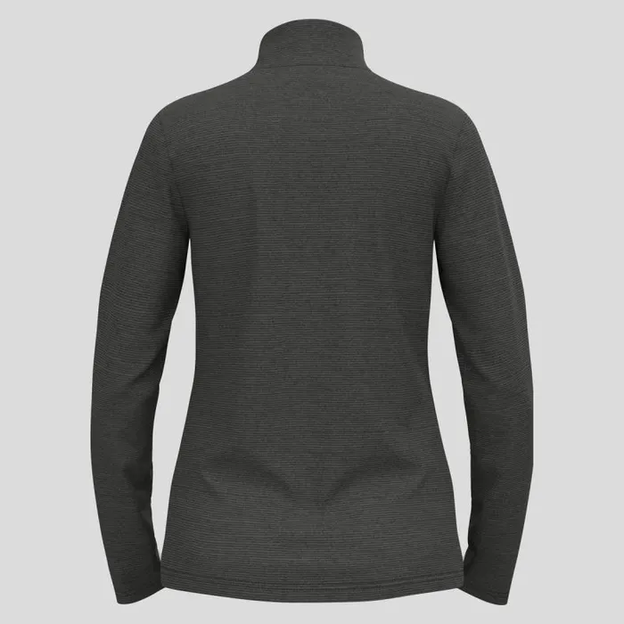 Odlo Mid Layers and Longsleeves The Roy HalfZip Mid Layer Shale Grey 8211 Black Stripes 8211 Women