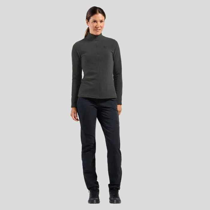 Odlo Mid Layers and Longsleeves The Roy HalfZip Mid Layer Shale Grey 8211 Black Stripes 8211 Women