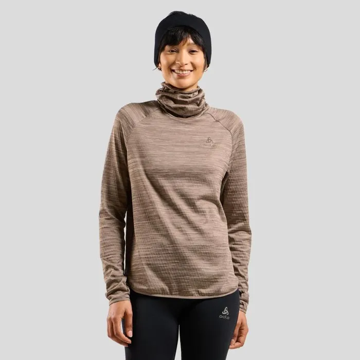 Odlo Mid Layers and Longsleeves The Run Easy Warm Mid Layer Cinder Melange 8211 Women Odlo Mid Layers and Longsleeves The Run Easy Warm Mid Layer Cinder Melange 8211 Women