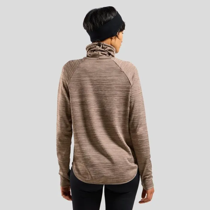 Odlo Mid Layers and Longsleeves The Run Easy Warm Mid Layer Cinder Melange 8211 Women