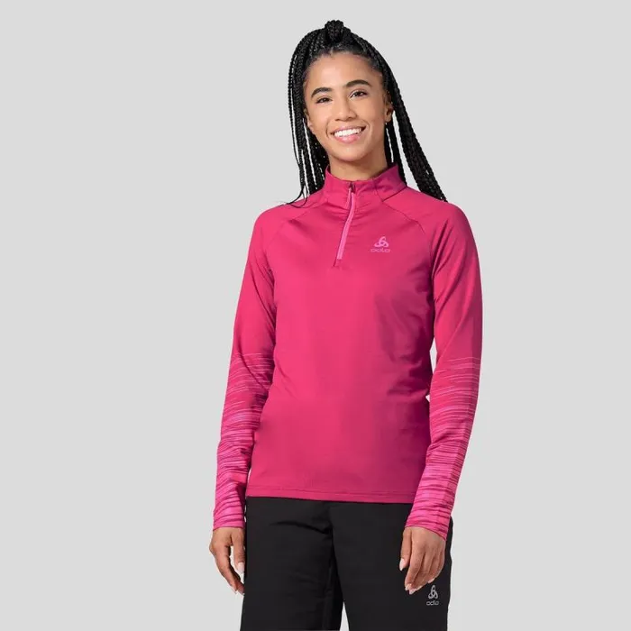 Odlo Mid Layers and Longsleeves The Sesvenna Graphic HalfZip Mid Layer Festival Fuchsia 8211 Women Odlo Mid Layers and Longsleeves The Sesvenna Graphic HalfZip Mid Layer Festival Fuchsia 8211 Women