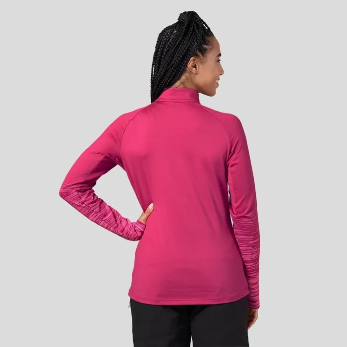 Odlo Mid Layers and Longsleeves The Sesvenna Graphic HalfZip Mid Layer Festival Fuchsia 8211 Women