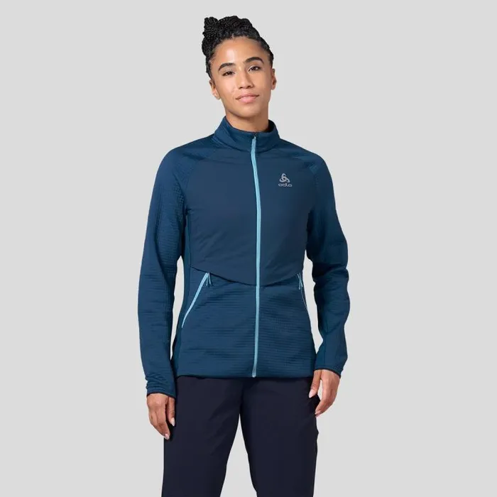 Odlo Mid Layers and Longsleeves The Sesvenna Hybrid SThermic Mid Layer Zip Blue Wing Teal 8211 Women Odlo Mid Layers and Longsleeves The Sesvenna Hybrid SThermic Mid Layer Zip Blue Wing Teal 8211 Women