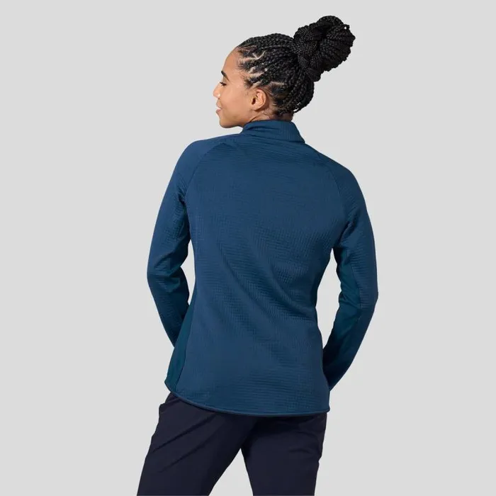 Odlo Mid Layers and Longsleeves The Sesvenna Hybrid SThermic Mid Layer Zip Blue Wing Teal 8211 Women