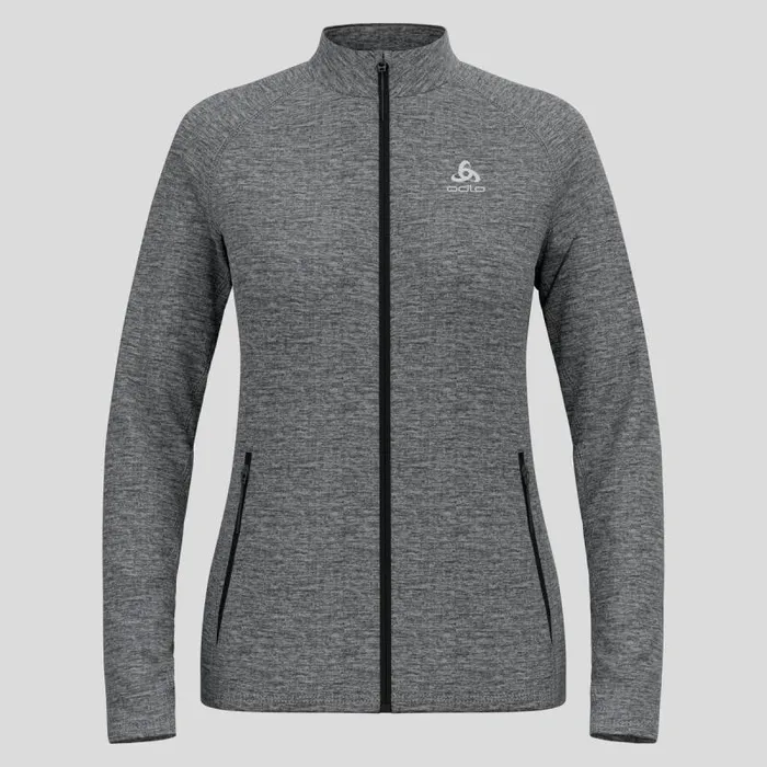 Odlo Mid Layers and Longsleeves The Tencia Mid Layer Zip Dark Grey Melange 8211 Women