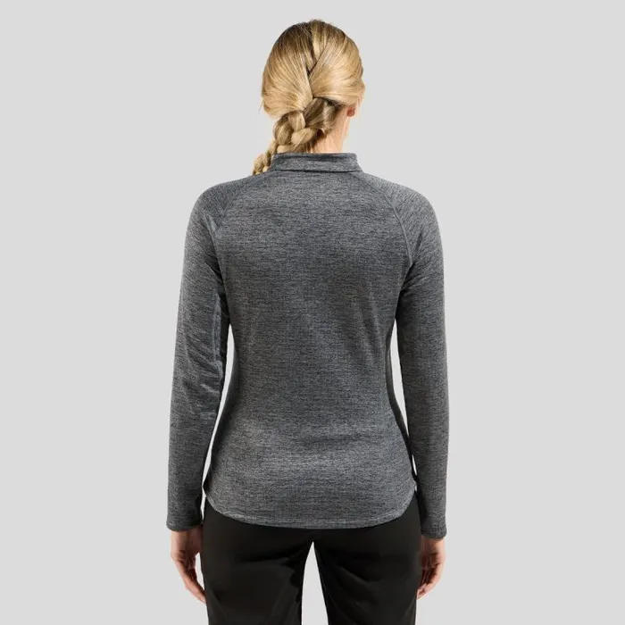 Odlo Mid Layers and Longsleeves The Tencia Mid Layer Zip Dark Grey Melange 8211 Women