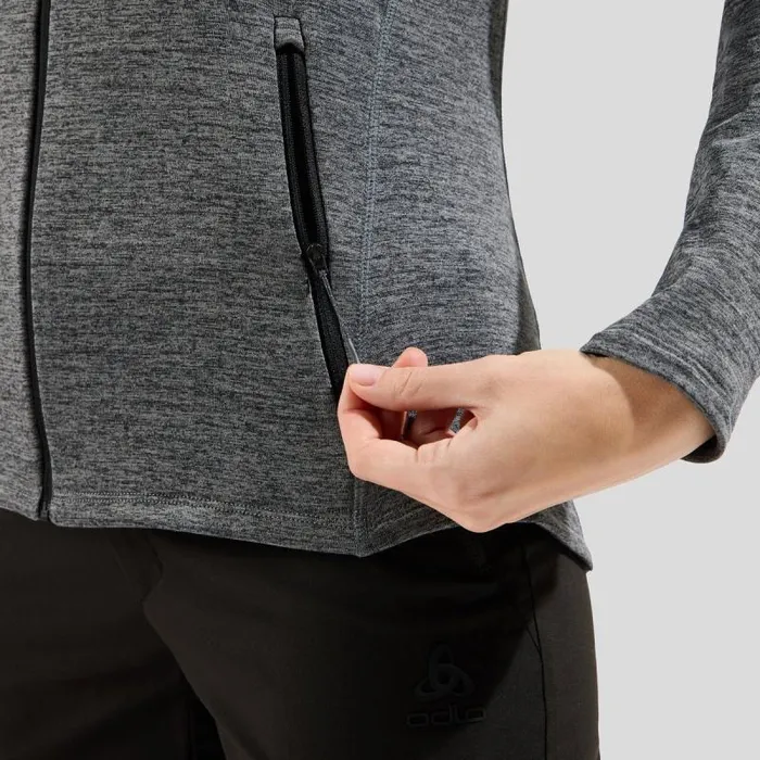 Odlo Mid Layers and Longsleeves The Tencia Mid Layer Zip Dark Grey Melange 8211 Women