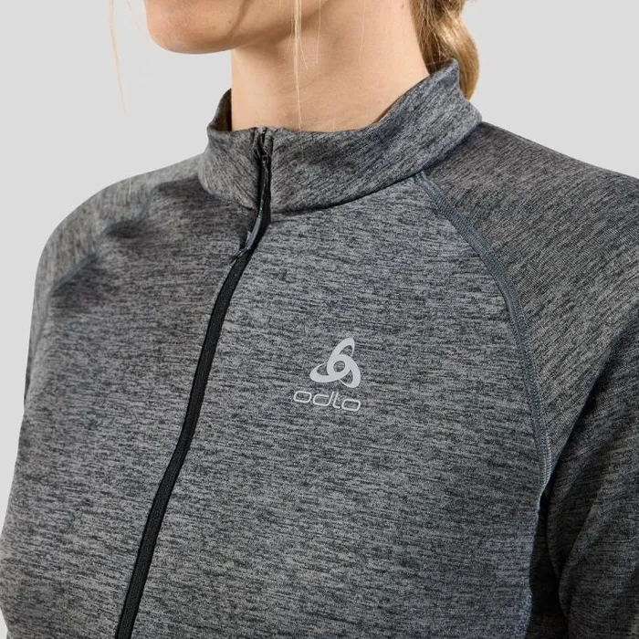 Odlo Mid Layers and Longsleeves The Tencia Mid Layer Zip Dark Grey Melange 8211 Women