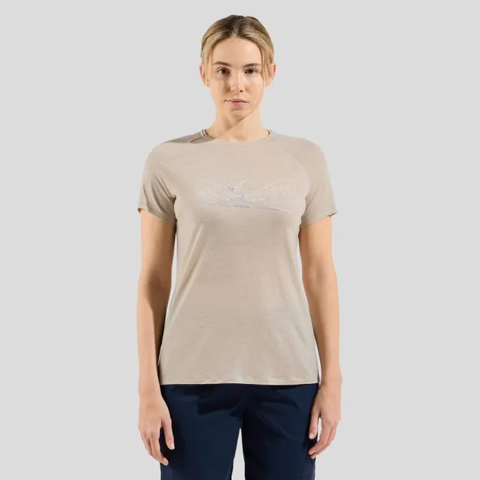 Odlo Tshirts and Polos Ascent Performance Wool 130 Run Bike Hike TShirt Silver Cloud Melange 8211 Women Odlo Tshirts and Polos Ascent Performance Wool 130 Run Bike Hike TShirt Silver Cloud Melange 8211 Women