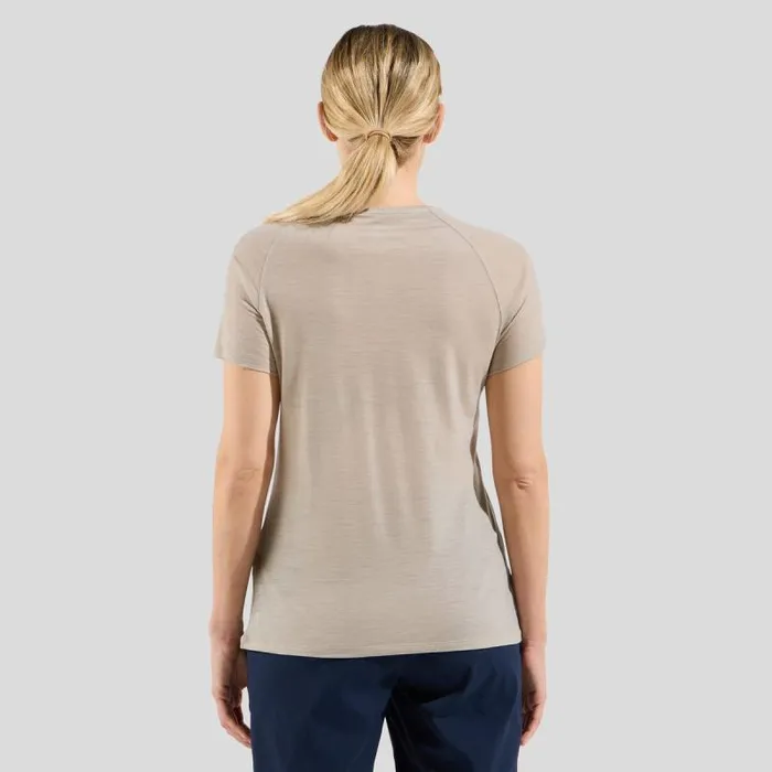 Odlo Tshirts and Polos Ascent Performance Wool 130 Run Bike Hike TShirt Silver Cloud Melange 8211 Women
