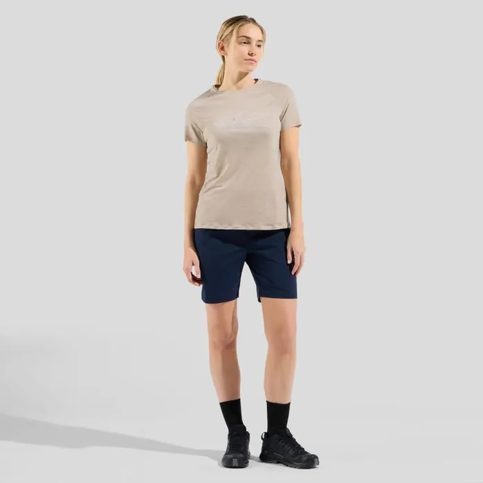 Odlo Tshirts and Polos Ascent Performance Wool 130 Run Bike Hike TShirt Silver Cloud Melange 8211 Women
