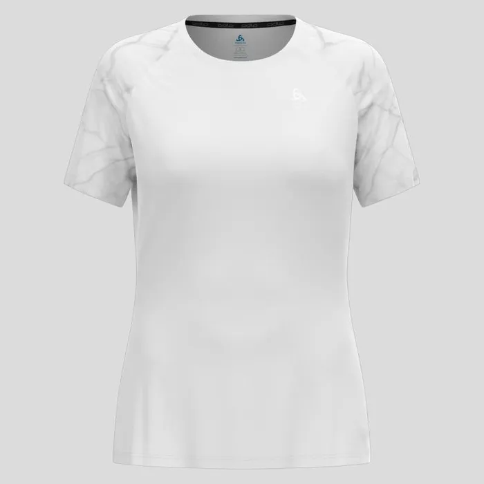 Odlo Tshirts and Polos The Essentials Print Running TShirt White 8211 Women