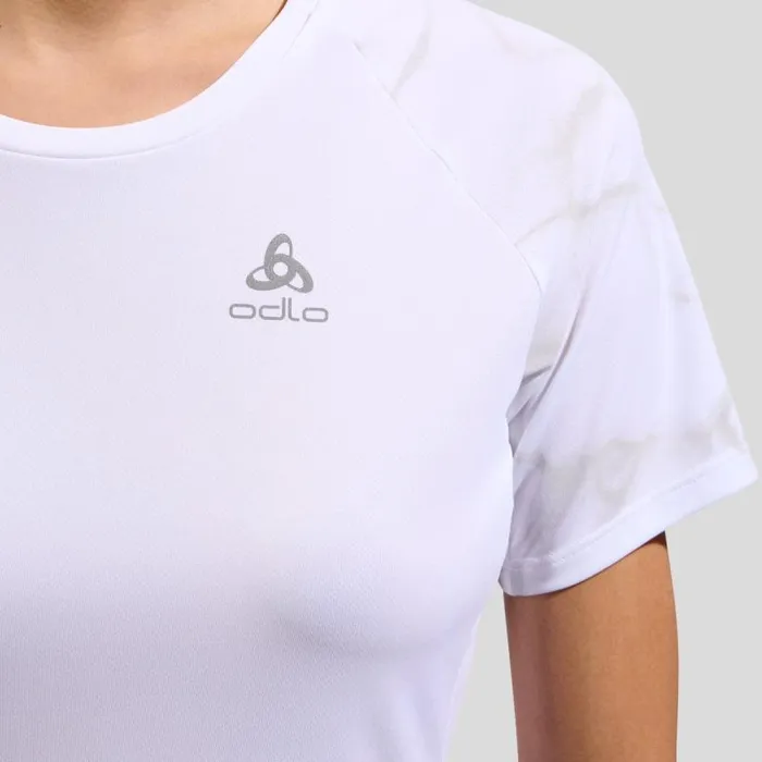 Odlo Tshirts and Polos The Essentials Print Running TShirt White 8211 Women