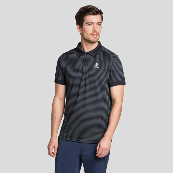 Odlo Tshirts and Polos The Nikko Dry Polo Shirt Black 8211 Odlo Steel Grey 8211 Stripes 8211 Men Odlo Tshirts and Polos The Nikko Dry Polo Shirt Black 8211 Odlo Steel Grey 8211 Stripes 8211 Men