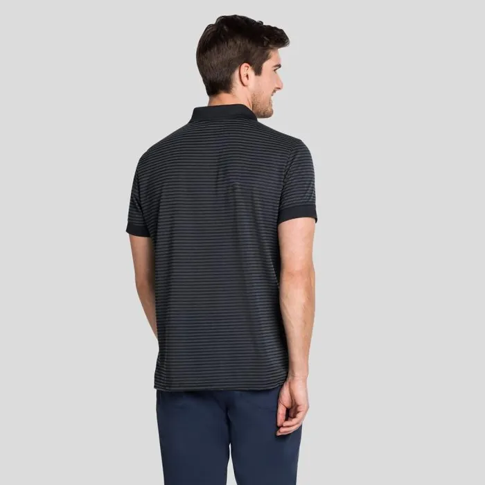 Odlo Tshirts and Polos The Nikko Dry Polo Shirt Black 8211 Odlo Steel Grey 8211 Stripes 8211 Men