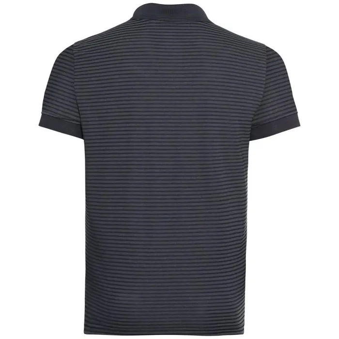 Odlo Tshirts and Polos The Nikko Dry Polo Shirt Black 8211 Odlo Steel Grey 8211 Stripes 8211 Men