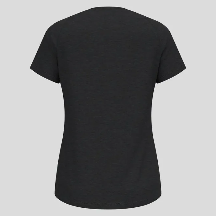 Odlo Tshirts and Polos The Ride 365 Performance Wool 130 Logo TShirt Black Melange 8211 Women