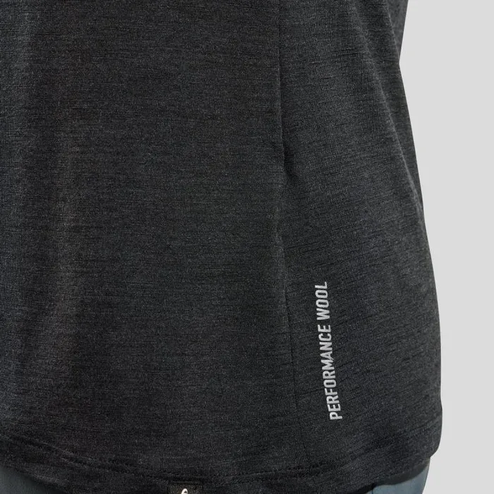 Odlo Tshirts and Polos The Ride 365 Performance Wool 130 Logo TShirt Black Melange 8211 Women