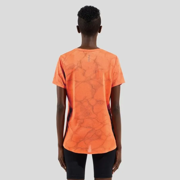 Odlo Tshirts and Polos The Zeroweight Engineered ChillTec Running TShirt Living Coral Melange 8211 Women