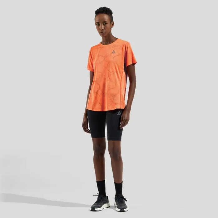 Odlo Tshirts and Polos The Zeroweight Engineered ChillTec Running TShirt Living Coral Melange 8211 Women